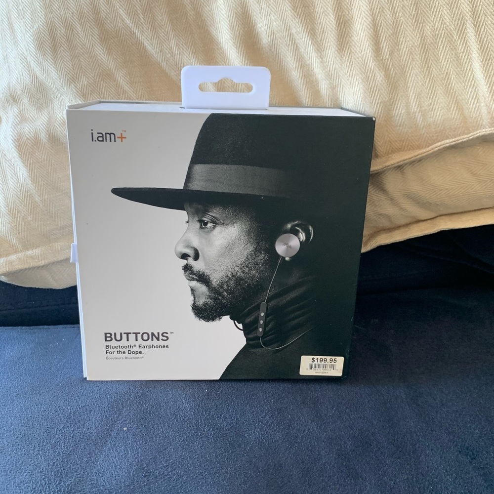 Buttons Bluetooth earphones for the dope
